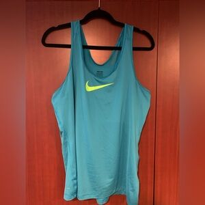 Nike Pro Teal Tank Top with Neon Logo